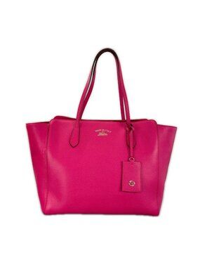Gucci Swing Tote Bag Leather Pink